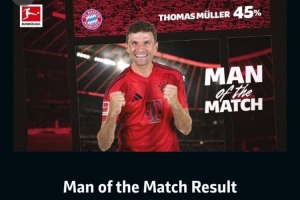 PG电子官方网站-送出助攻！穆勒当选拜仁vs多特全场最佳球员